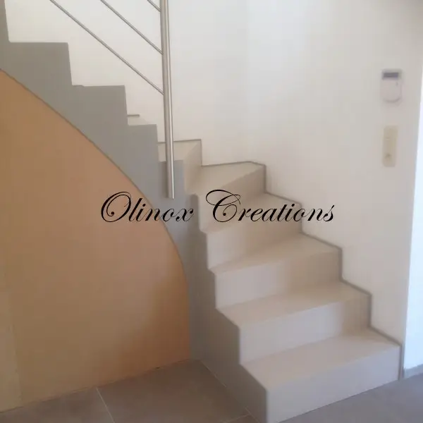 Escalier quart tournant marche Ch&ecirc;ne
