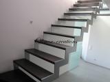 Escalier en bois double crémaillère métal peint