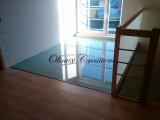 Passerelle en verre Opalin et inox