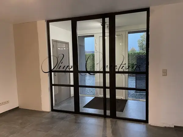 Porte d'int&eacute;rieur m&eacute;tal et verre